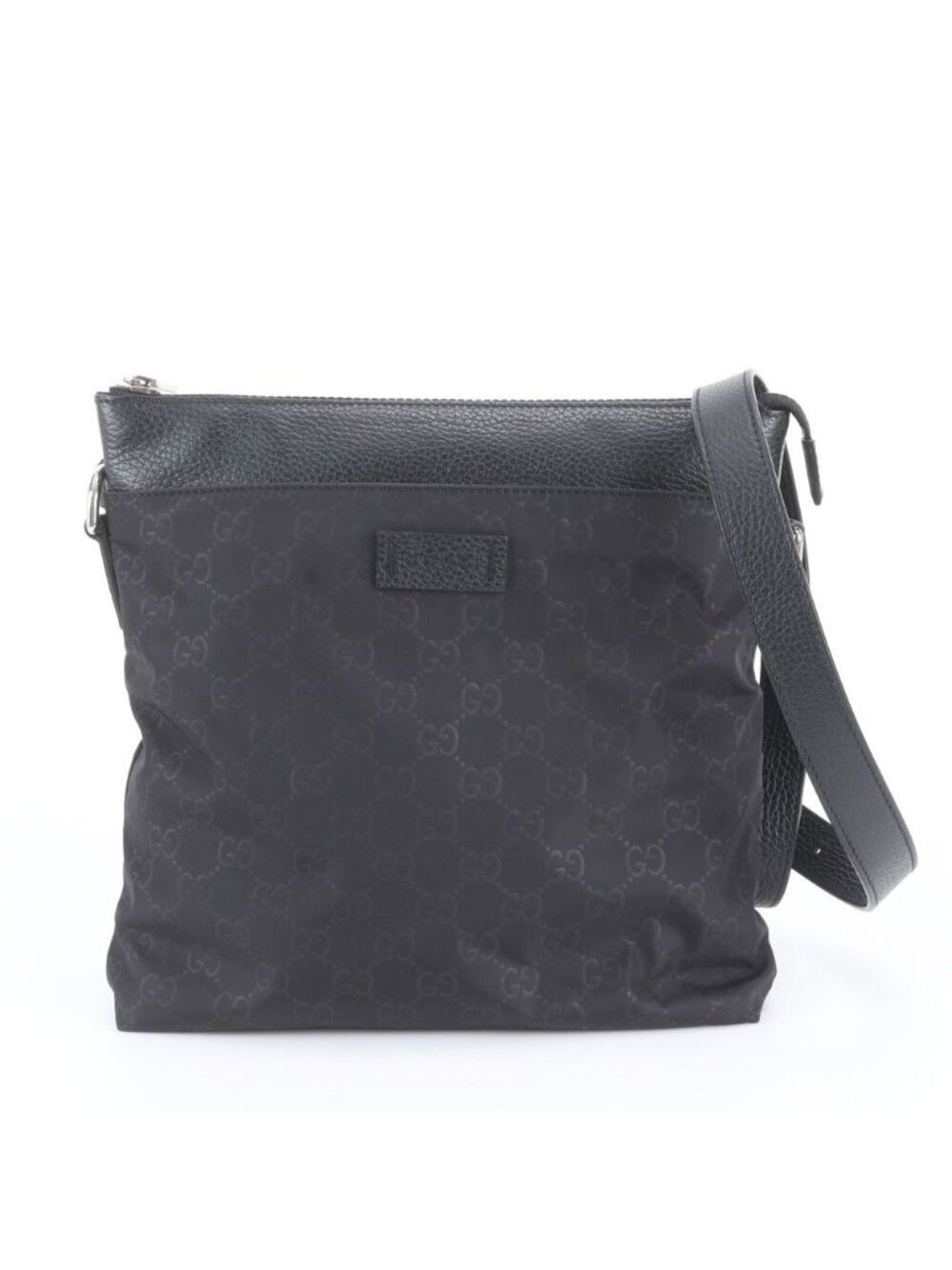 Gucci GG Nylon Leather Shoulder Bag Messenger Business Black
